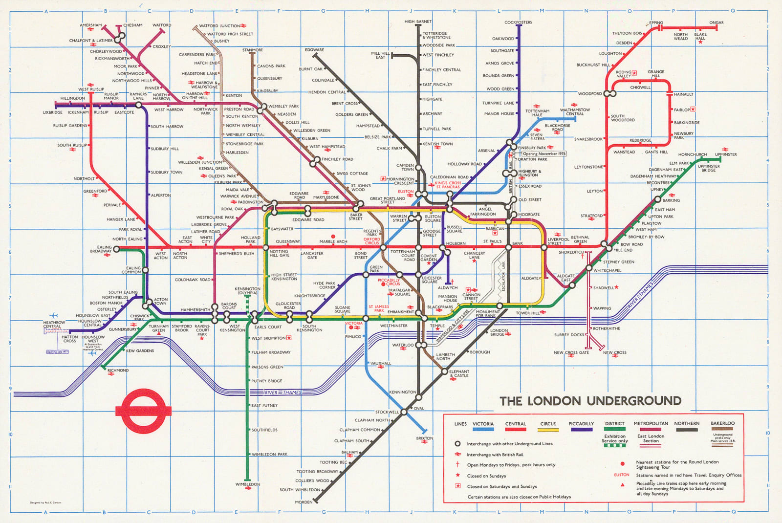 Paul E. Garbutt, London Underground Map, 1976