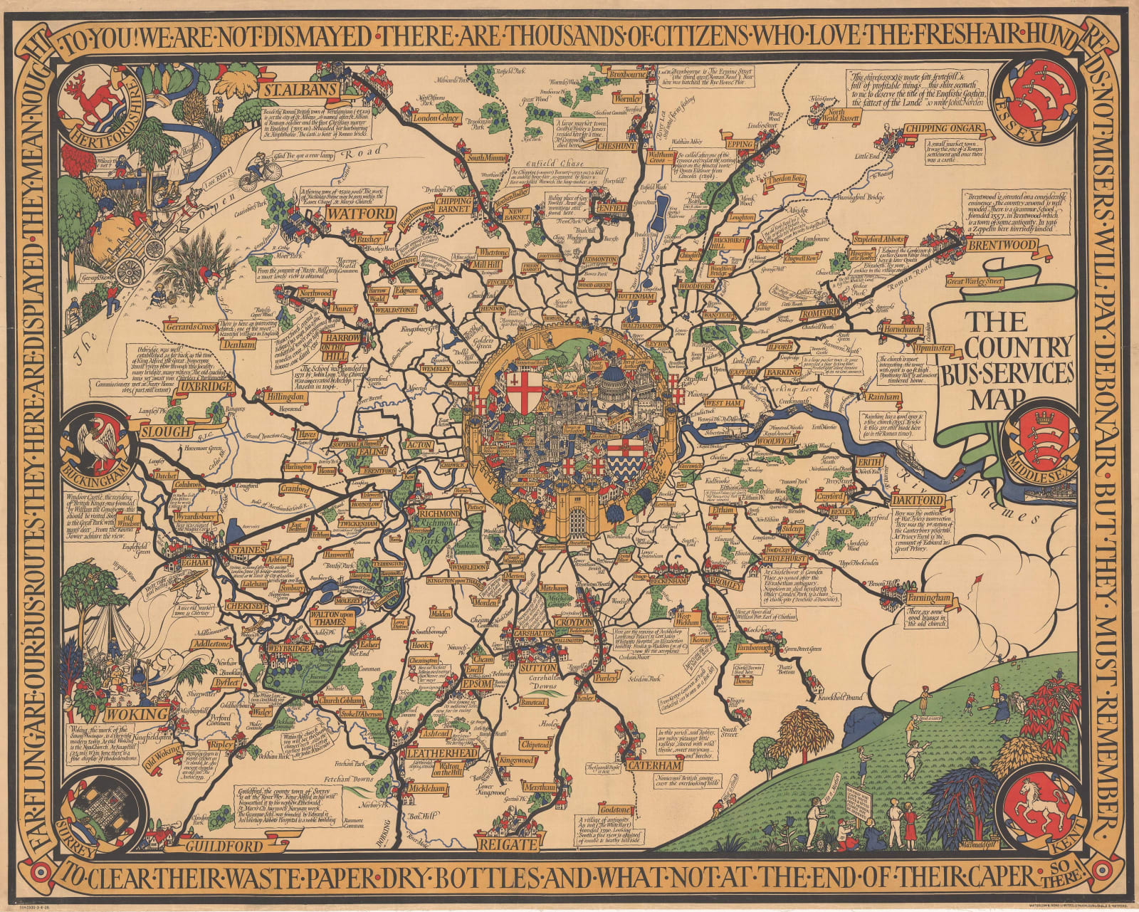 Macdonald Gill, The Country Bus Services Map, 1928