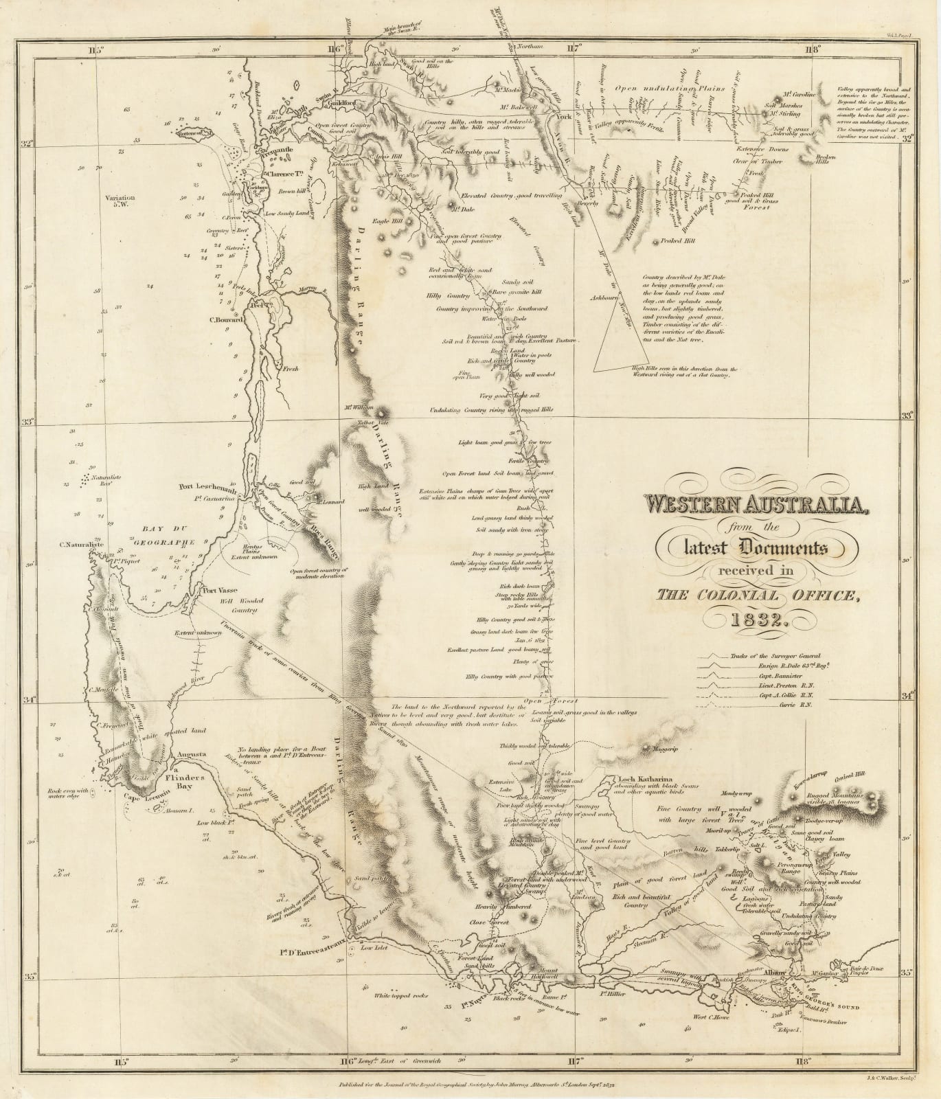Royal Geographical Society (RGS), Southwest Australia from Perth to Albany, 1832