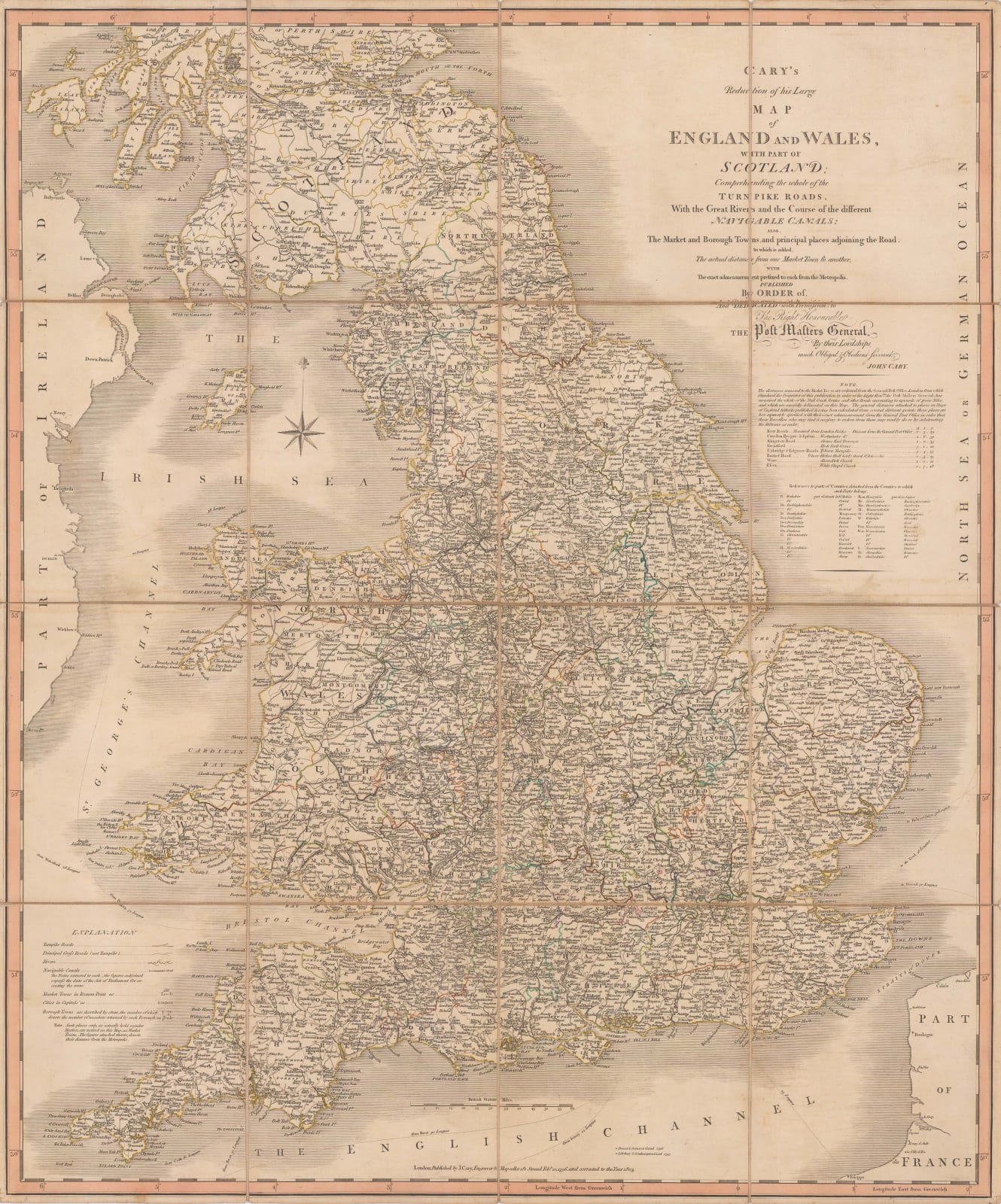John Cary, Map of England and Wales, 1803