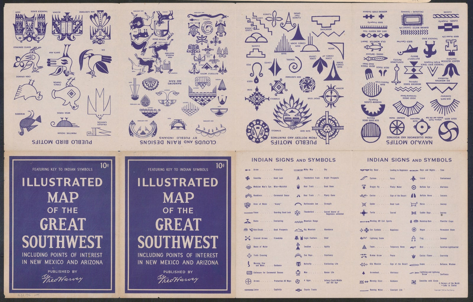 Fred Harvey, Illustrated Map of the Great Southwest, 1946