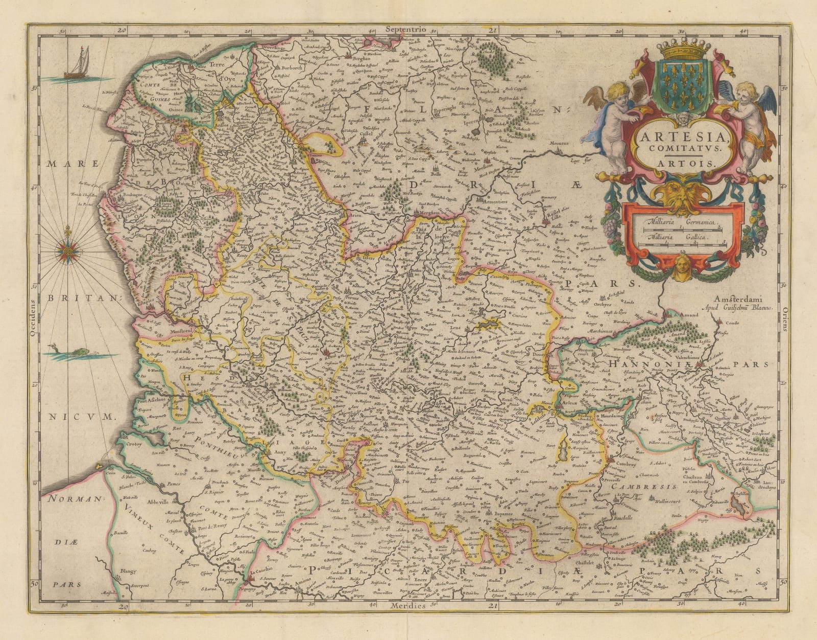 Willem & Jan Blaeu, Pas-de-Calais, 1650