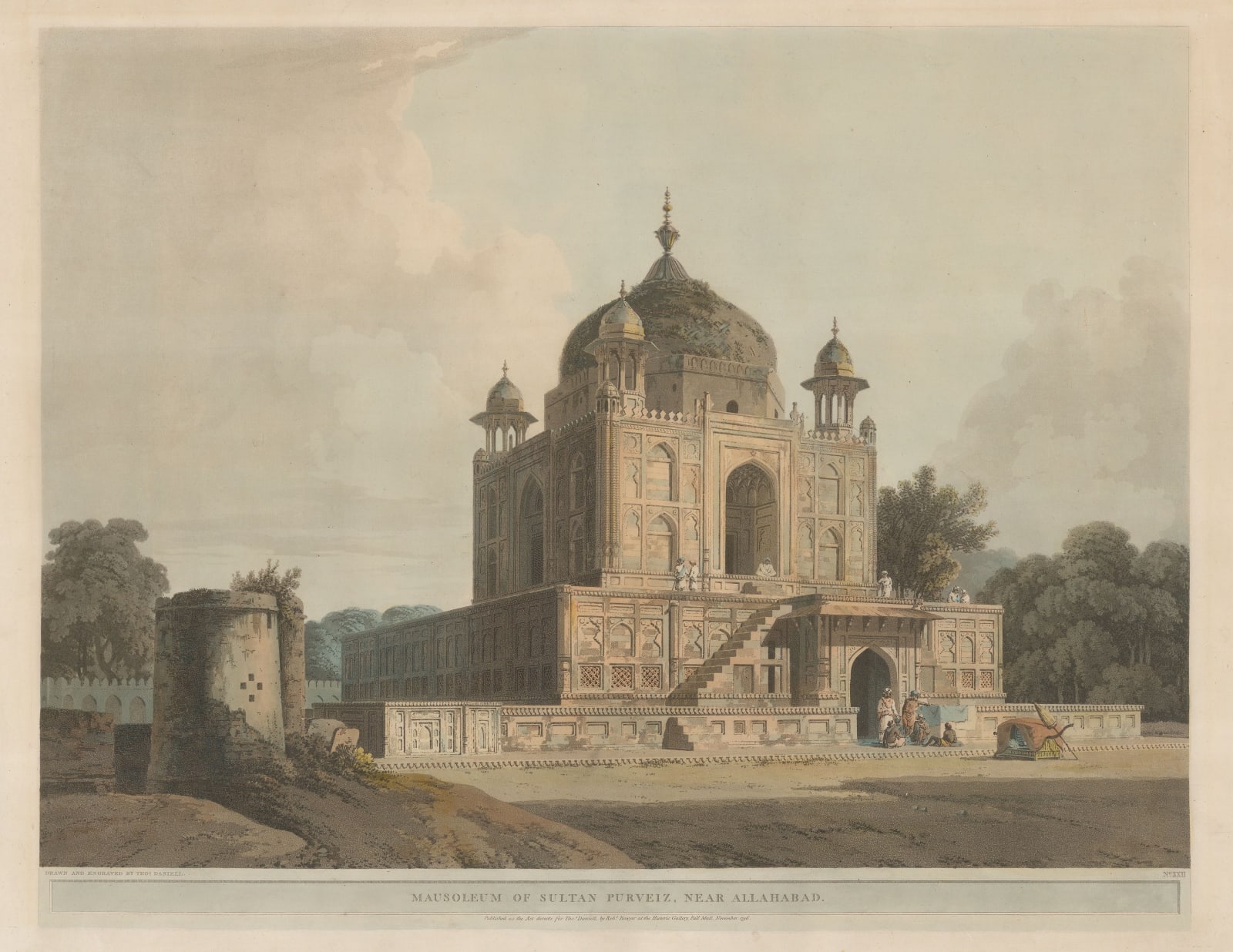 Thomas & William Daniell, India - Allahabad, Mausoleum of Sultan Purveiz, 1795
