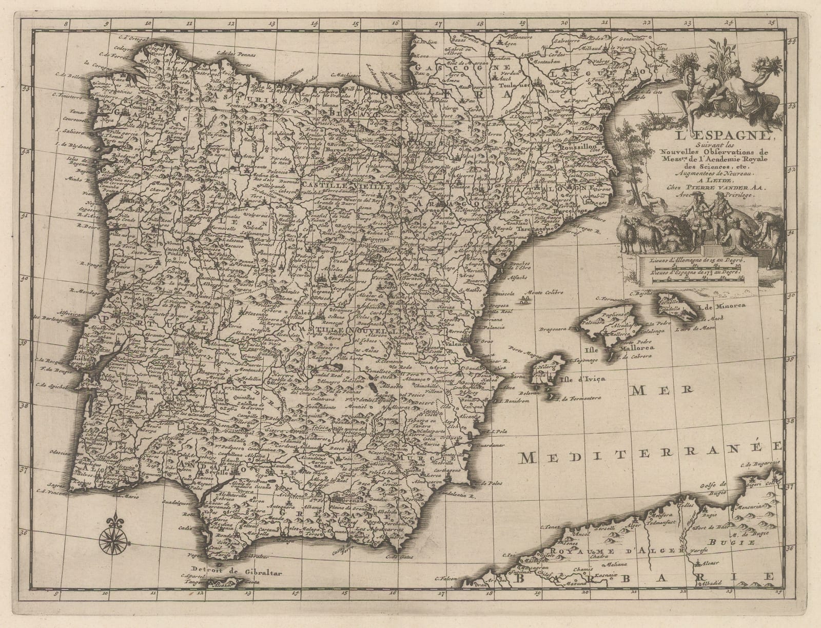 Pieter van der Aa, Spain and Portugal, 1714
