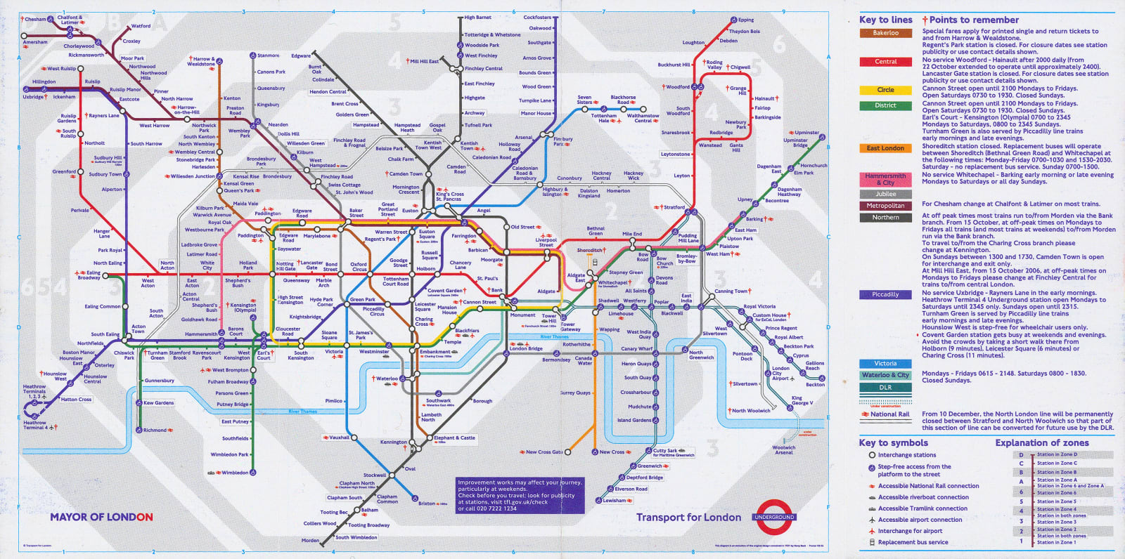 London Underground, London Underground Map, 2006