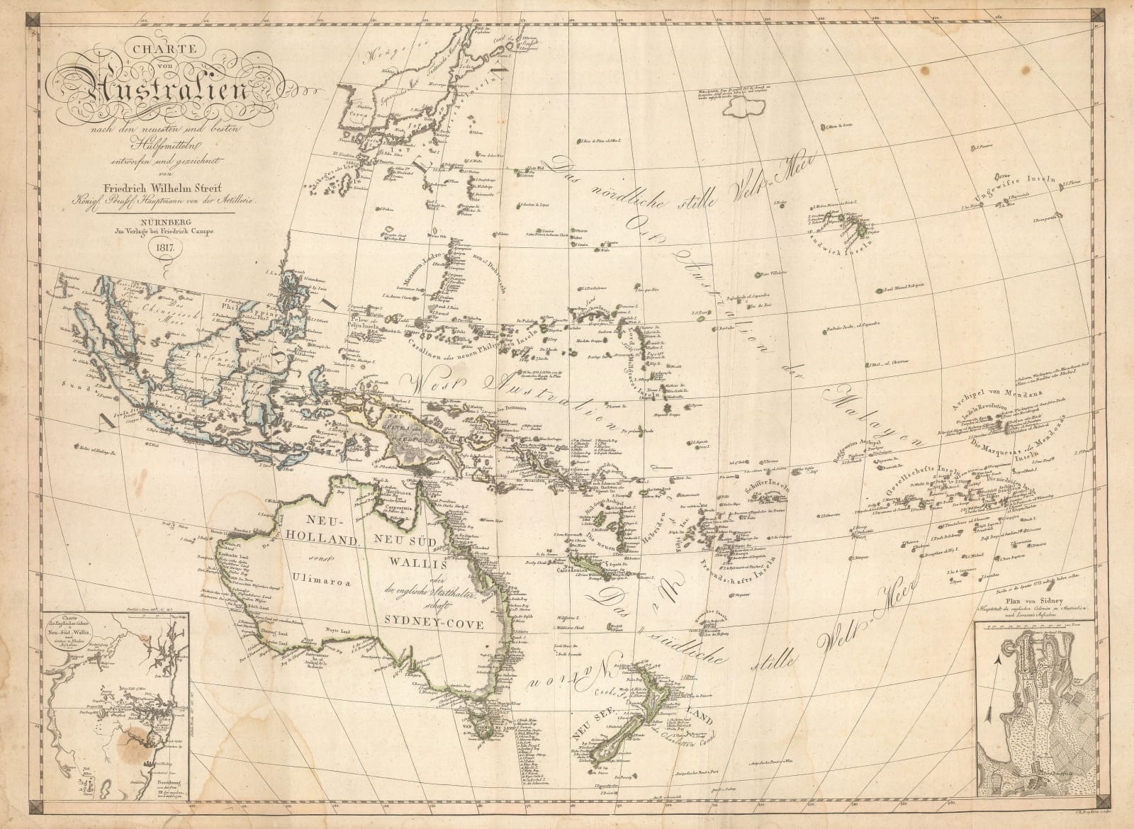 Friedrich Wilhelm Streit, Australia and the South Pacific, 1817
