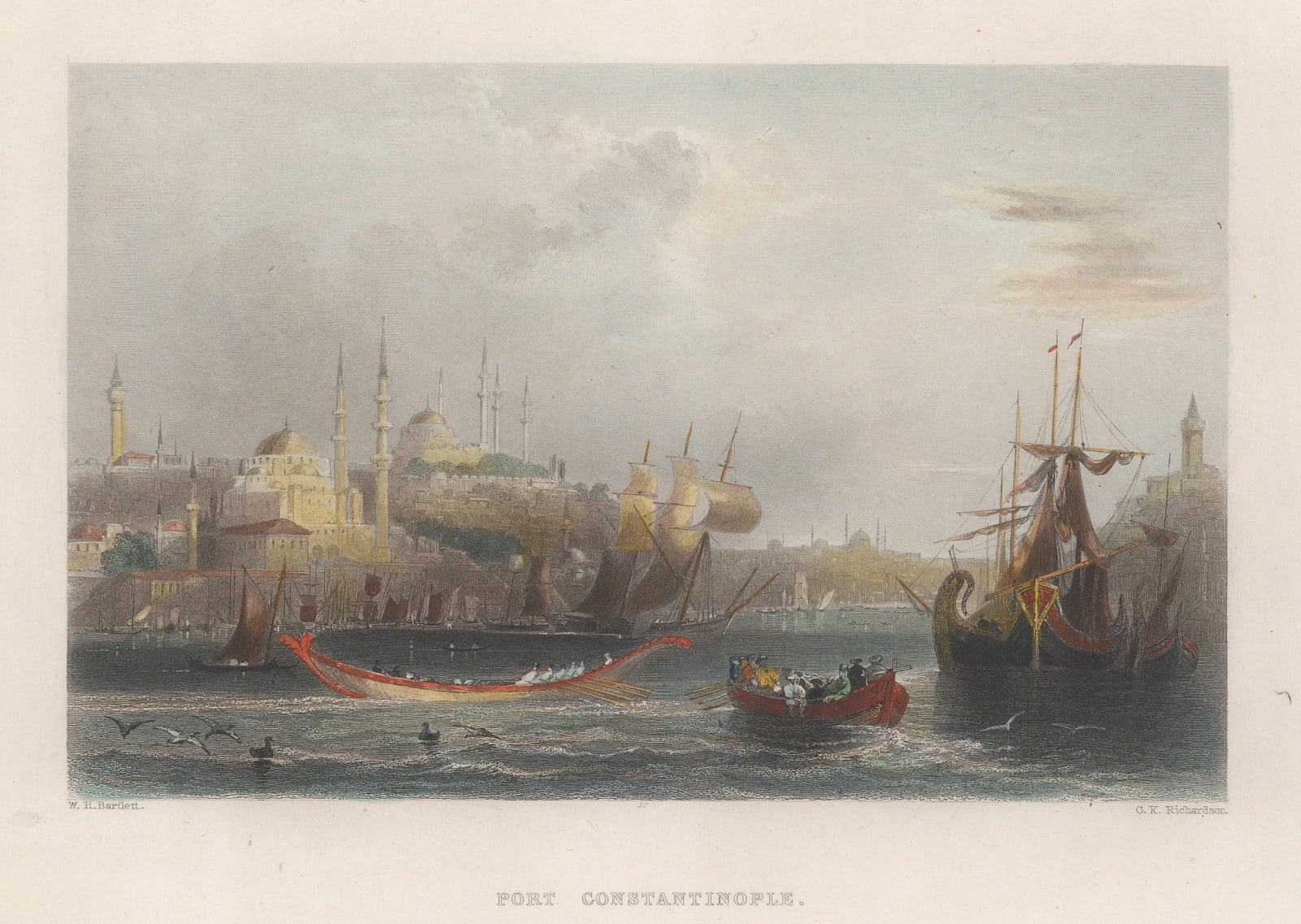 William Bartlett, Turkey - Istanbul / Constantinople, Port, 1838