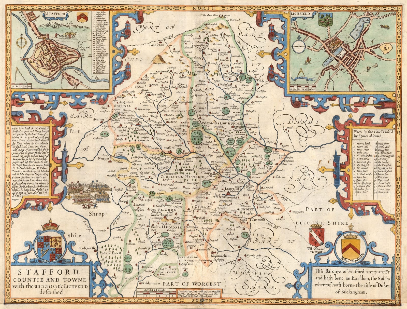 John Speed, Stafford Countie and Towne with the ancient Citie Lichfeild described, 1676
