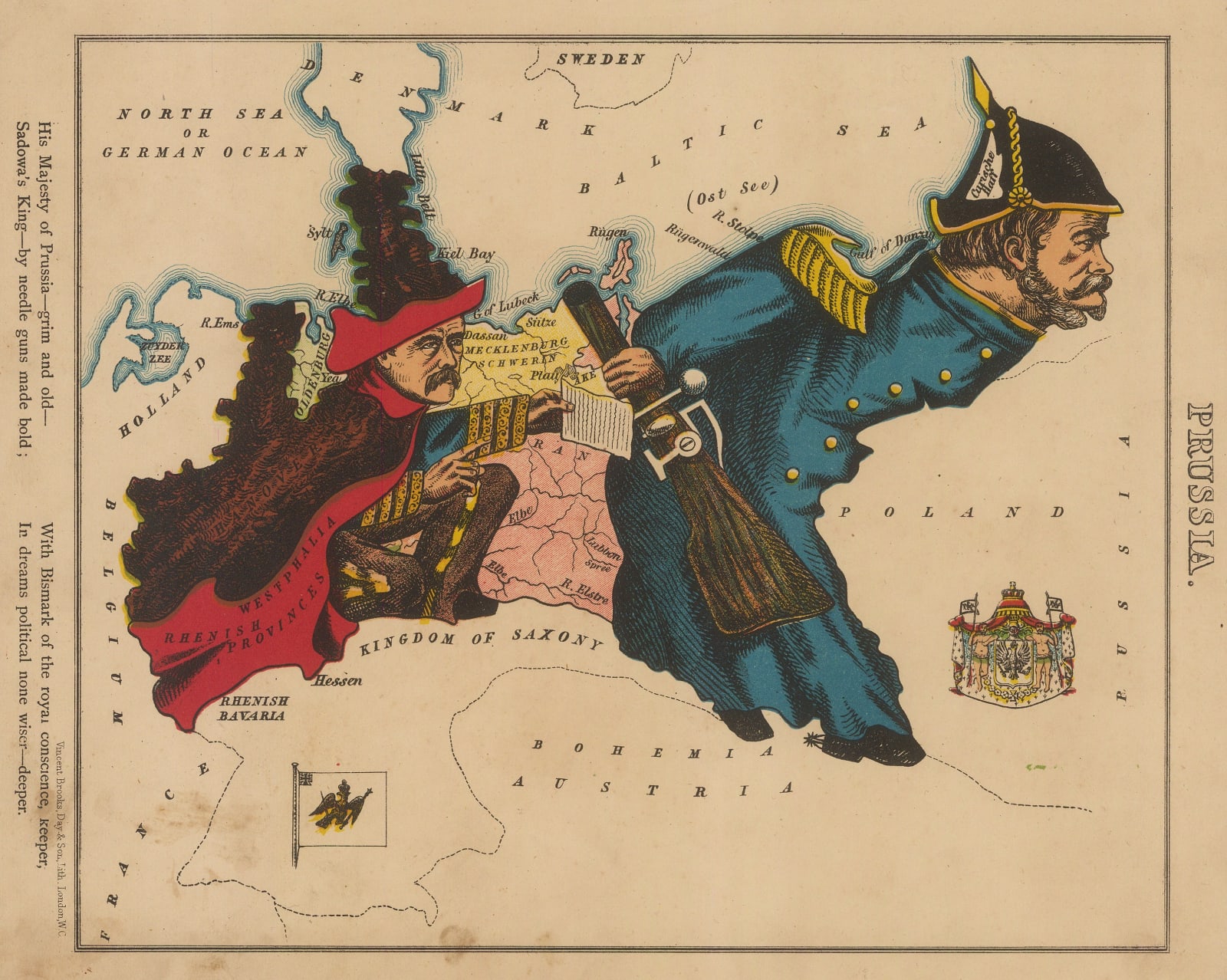 Aleph, Caricature map of Prussia, 1869