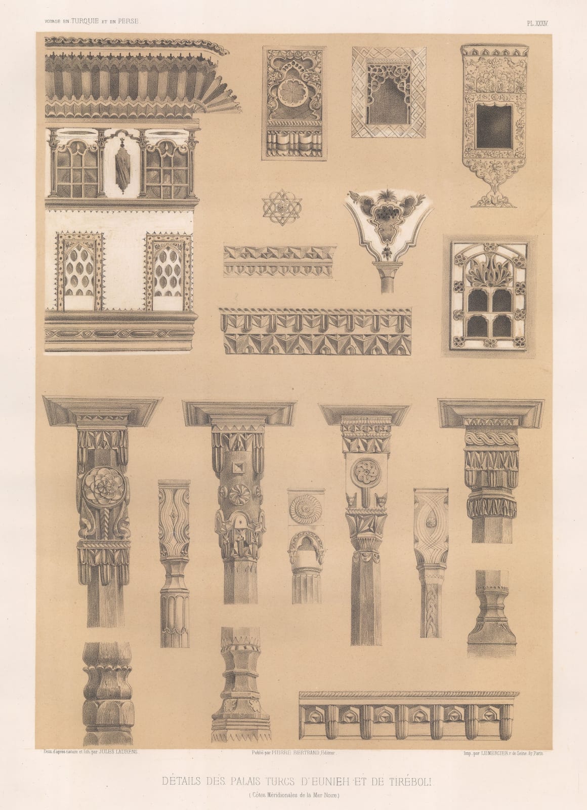 Xavier de Hell, Turkey - Eunieh (Unye), Details des Palais Turcs d'Eunieh et de Tireboli, 1853