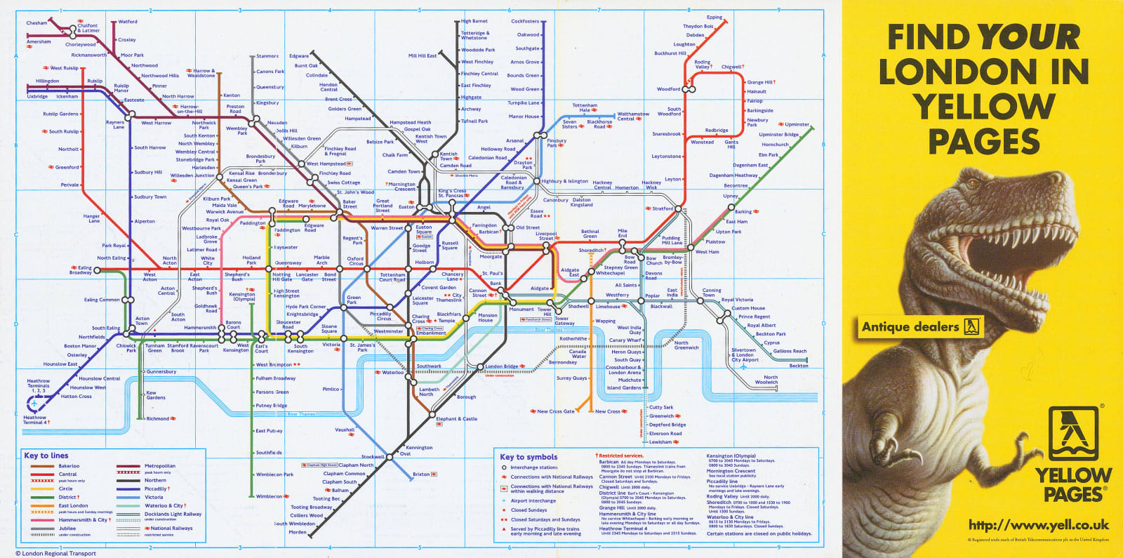 London Underground, London Underground Map, 1998