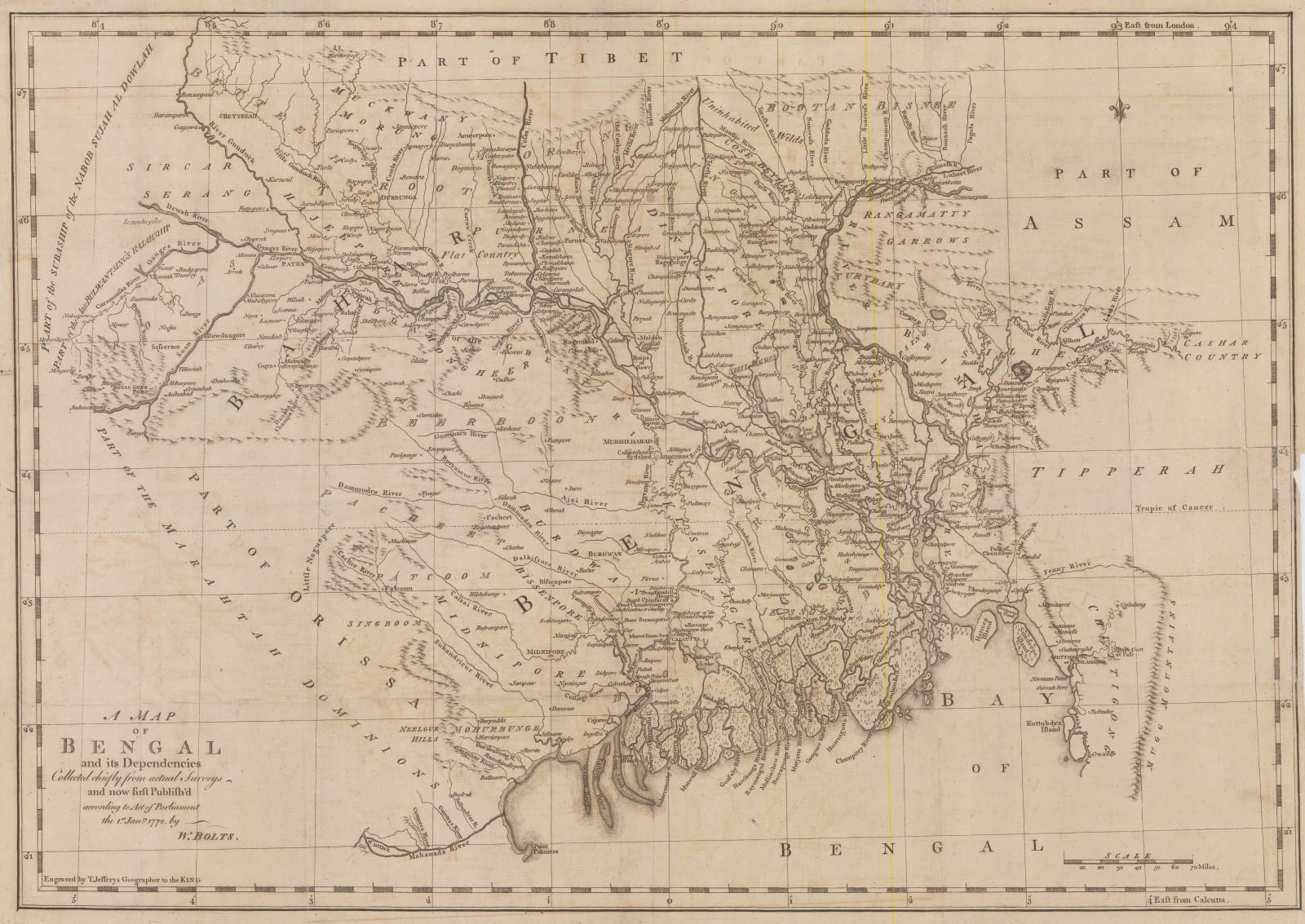 William Bolts, A Map of Bengal, 1772