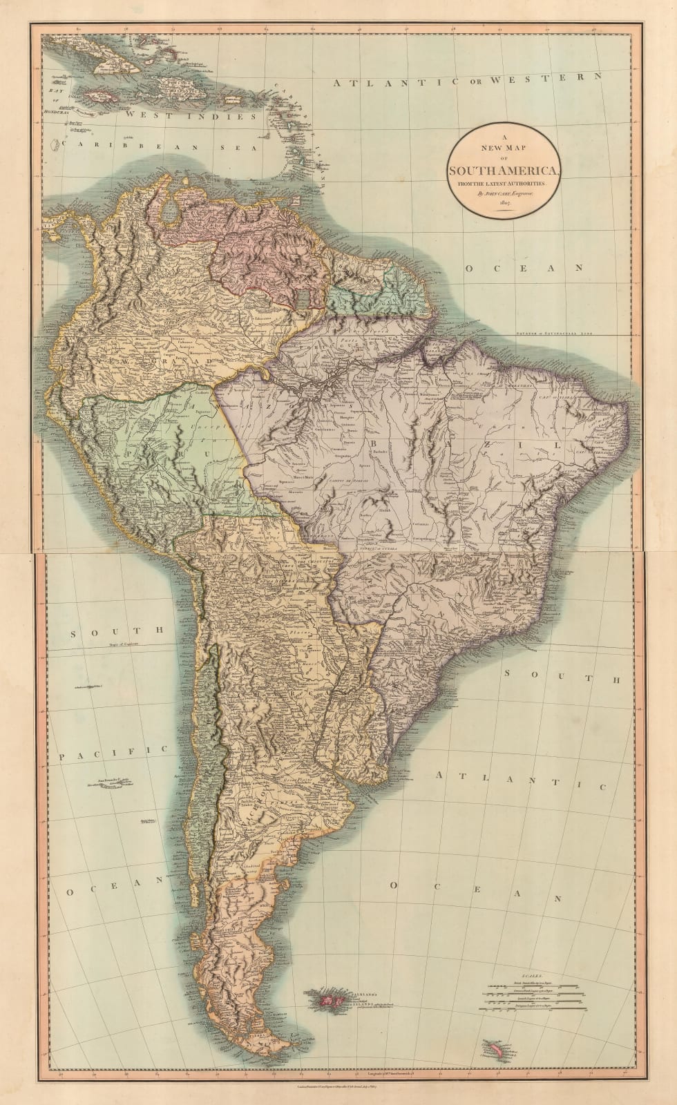 John Cary, South America, 1807