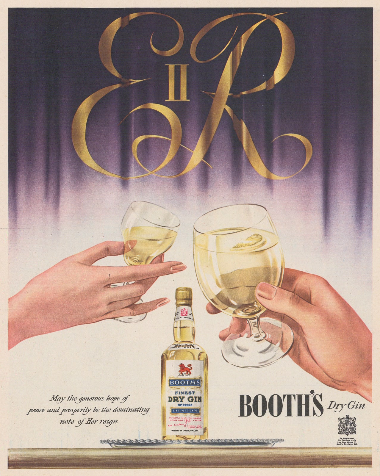 Picture Post, Gin - Booth's Dry Gin, 1953
