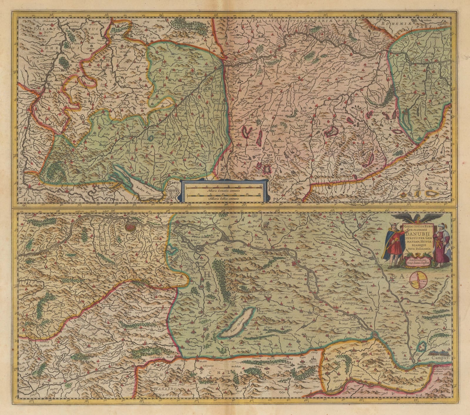 Jan Jansson, The course of the Danube, 1666