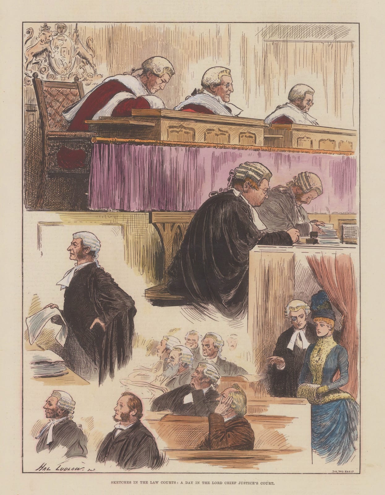 Illustrated London News (ILN), London - Law Court Sketches, 1886