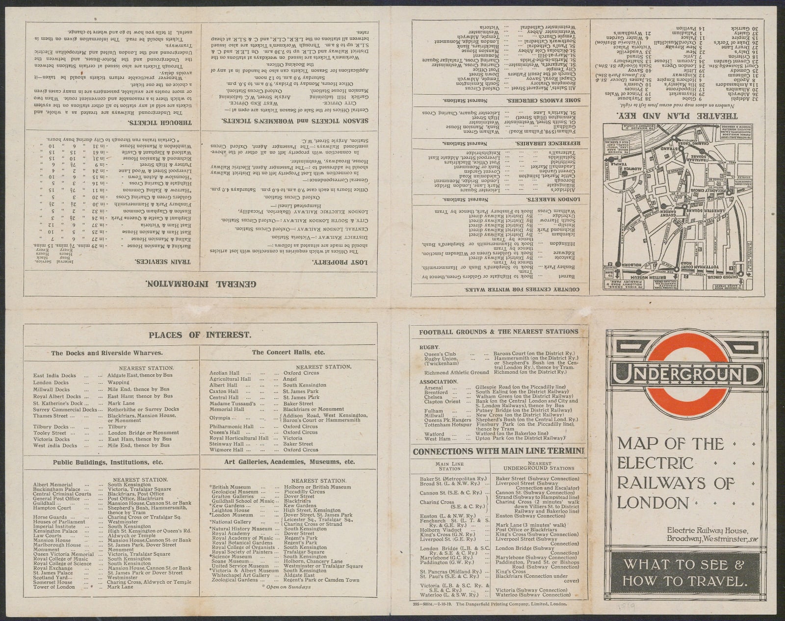 London Underground, Map of the Electric Railways of London, 1919