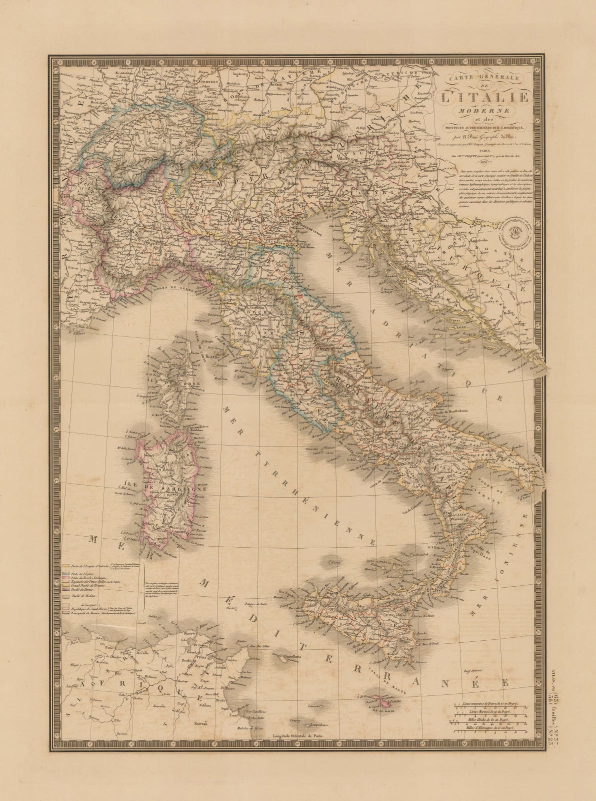 Adrien Brue, Italy, Sicily, Sardinia and Corsica, 1836