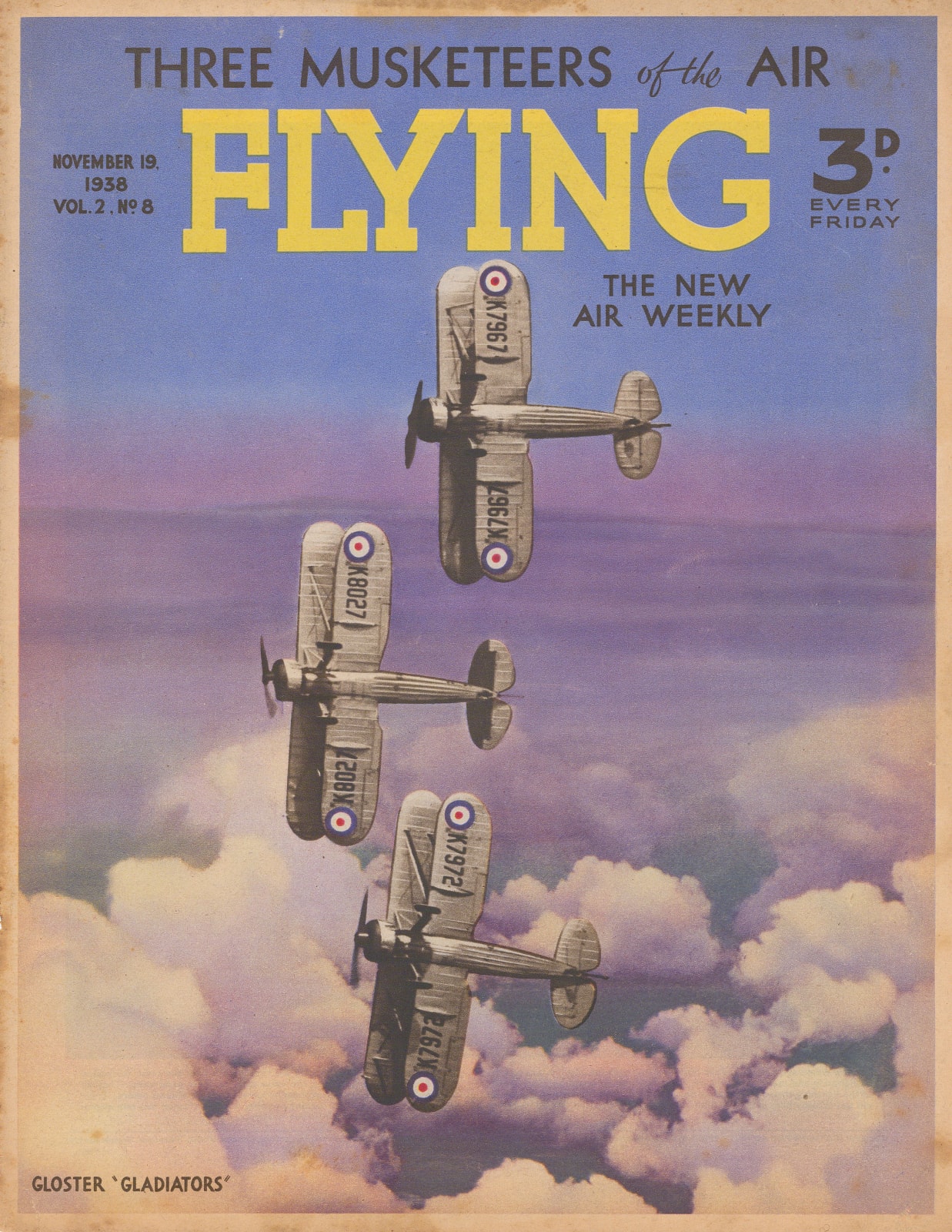 Flying Magazine, Aviation - Gloster Gladiators, 1938
