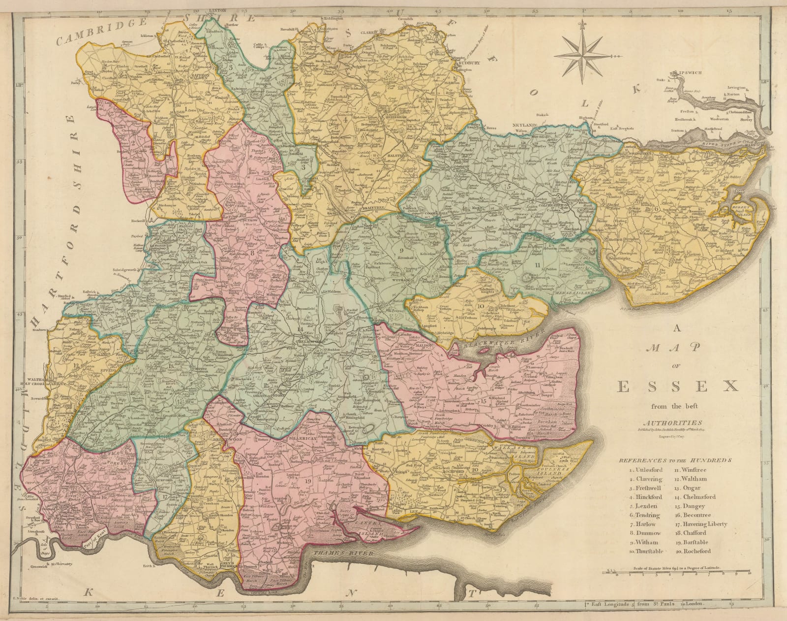John Cary, Map of Essex from the Best Authorities, 1805
