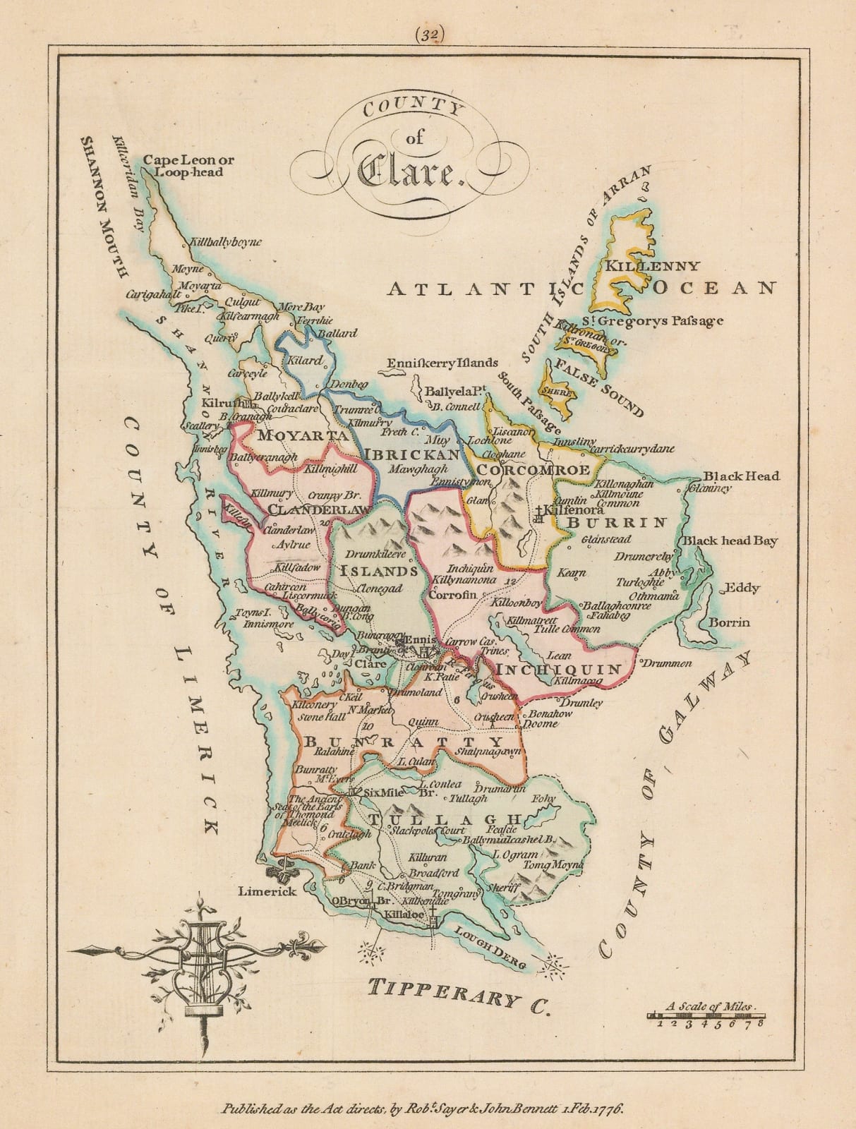 Sayer & Bennett, County Clare, 1776