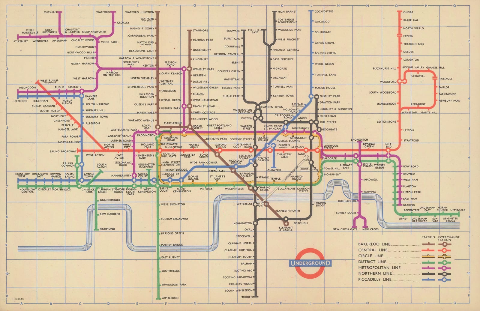 Harry Beck, London Underground Map, 1957