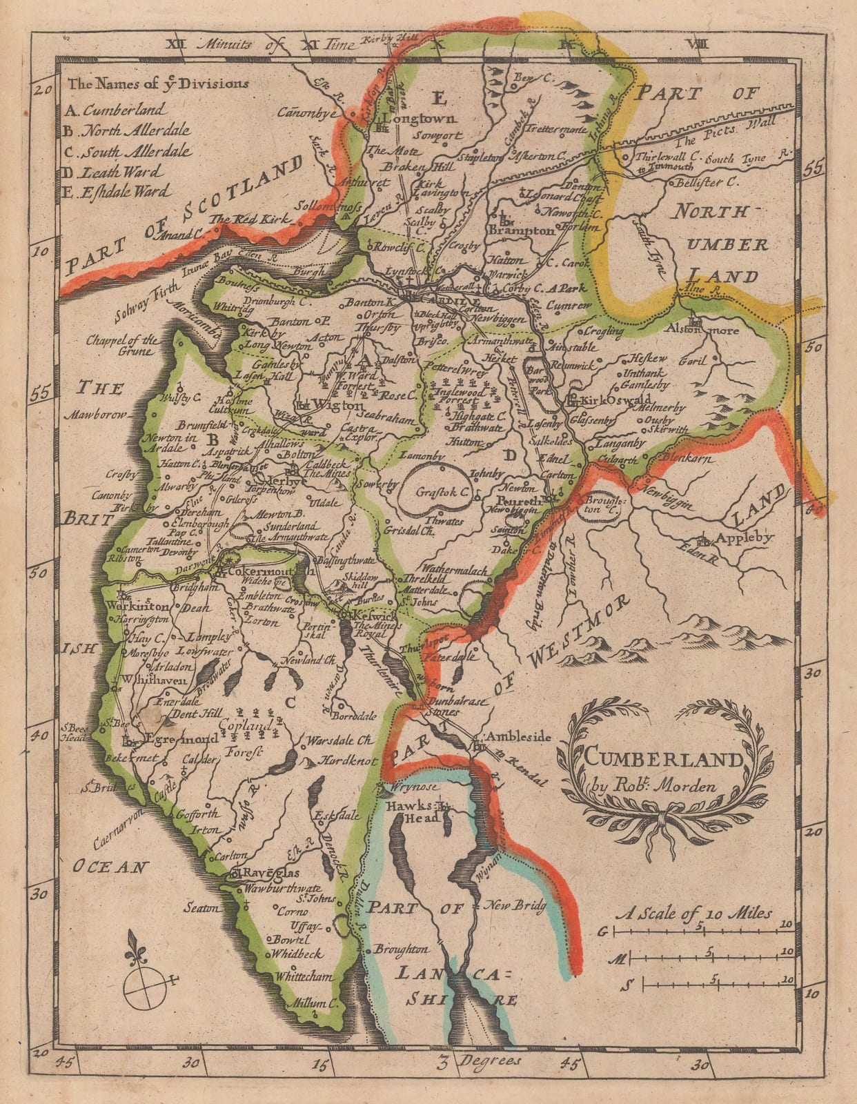 Robert Morden, Cumberland, 1708