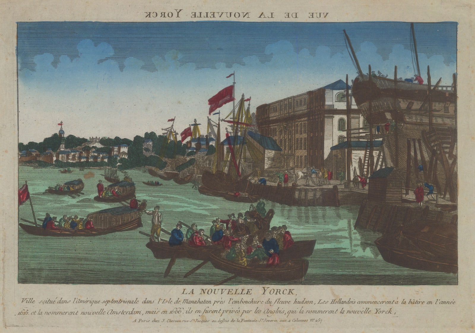 Vue D'Optique, New York City - Manhattan Harbour, 1780 c.