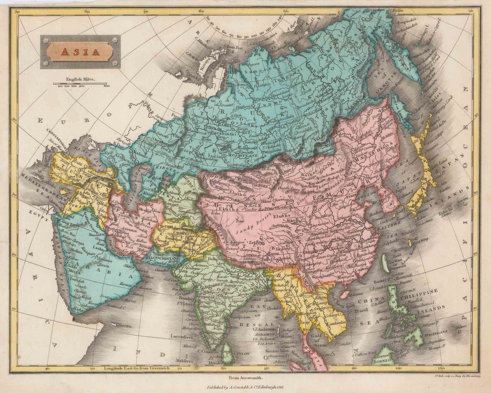 Sidney Hall, Asia, 1816