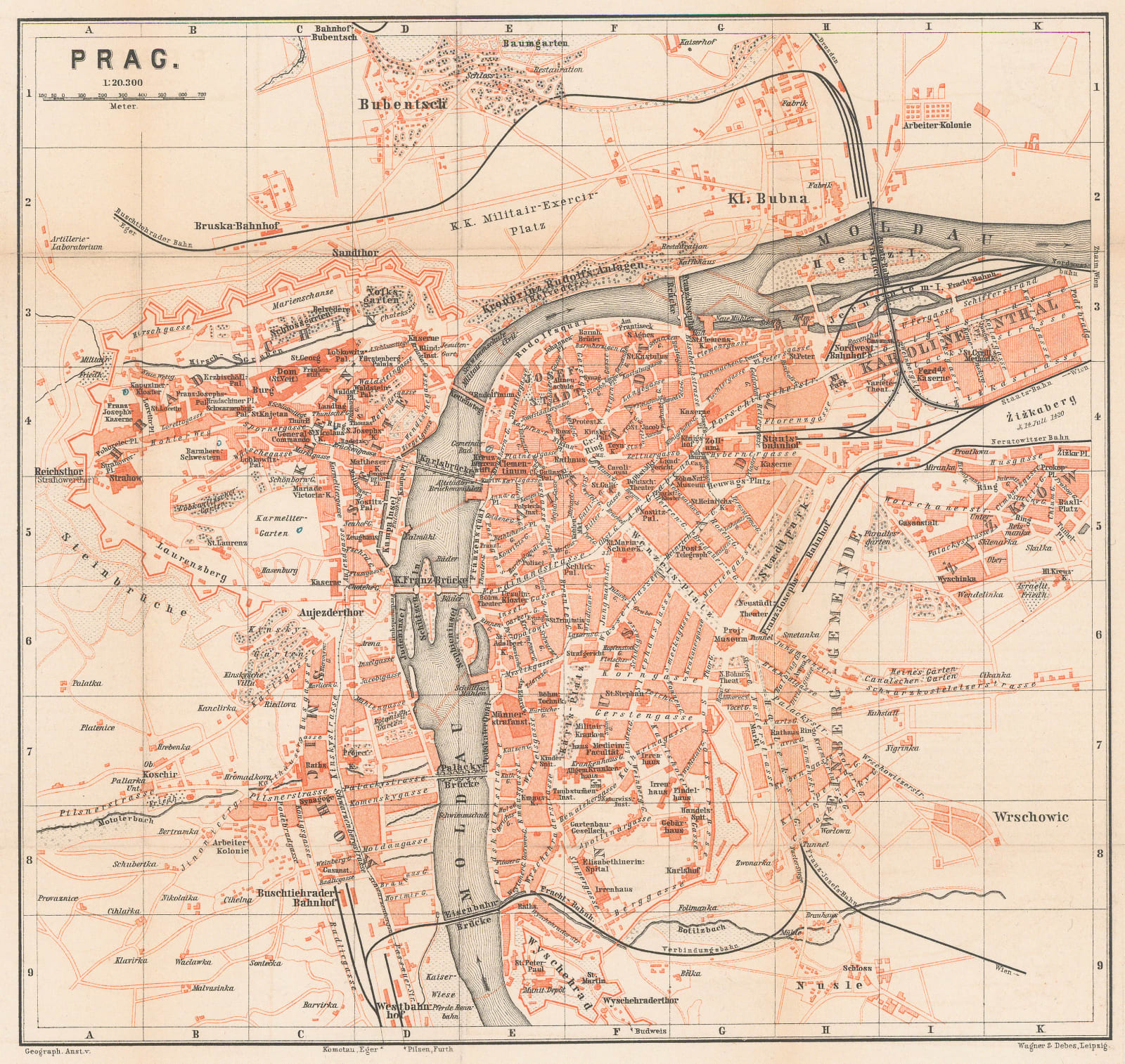 Karl Baedeker, Prague, 1885