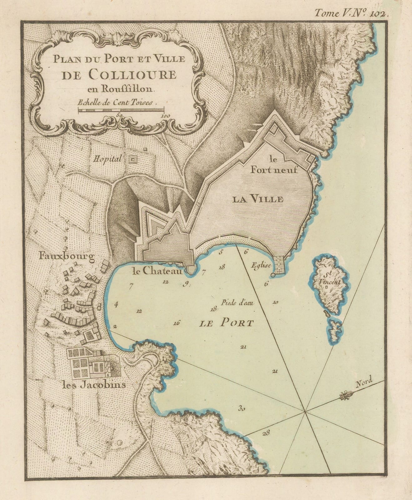 Jacques-Nicolas Bellin, Chat of the bay and city of Collioure, 1764