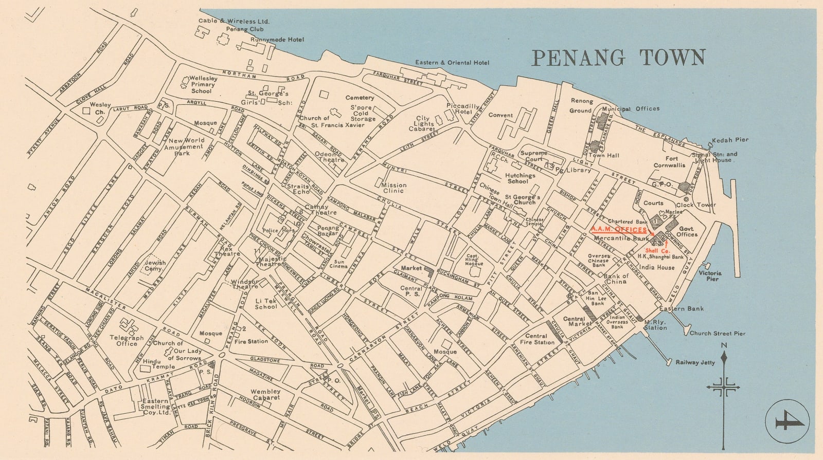 Automobile Association of Malaya, Penang Town, 1951