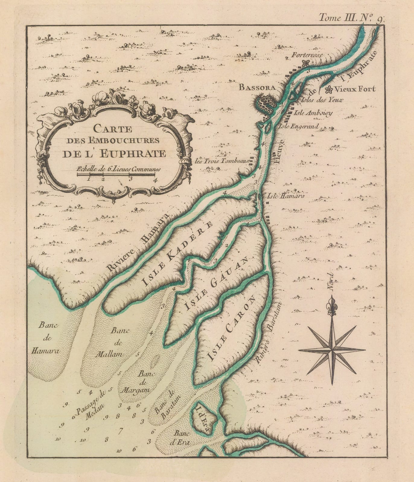 Jacques-Nicolas Bellin, Basra & the Mouth of the Euphrates, 1764