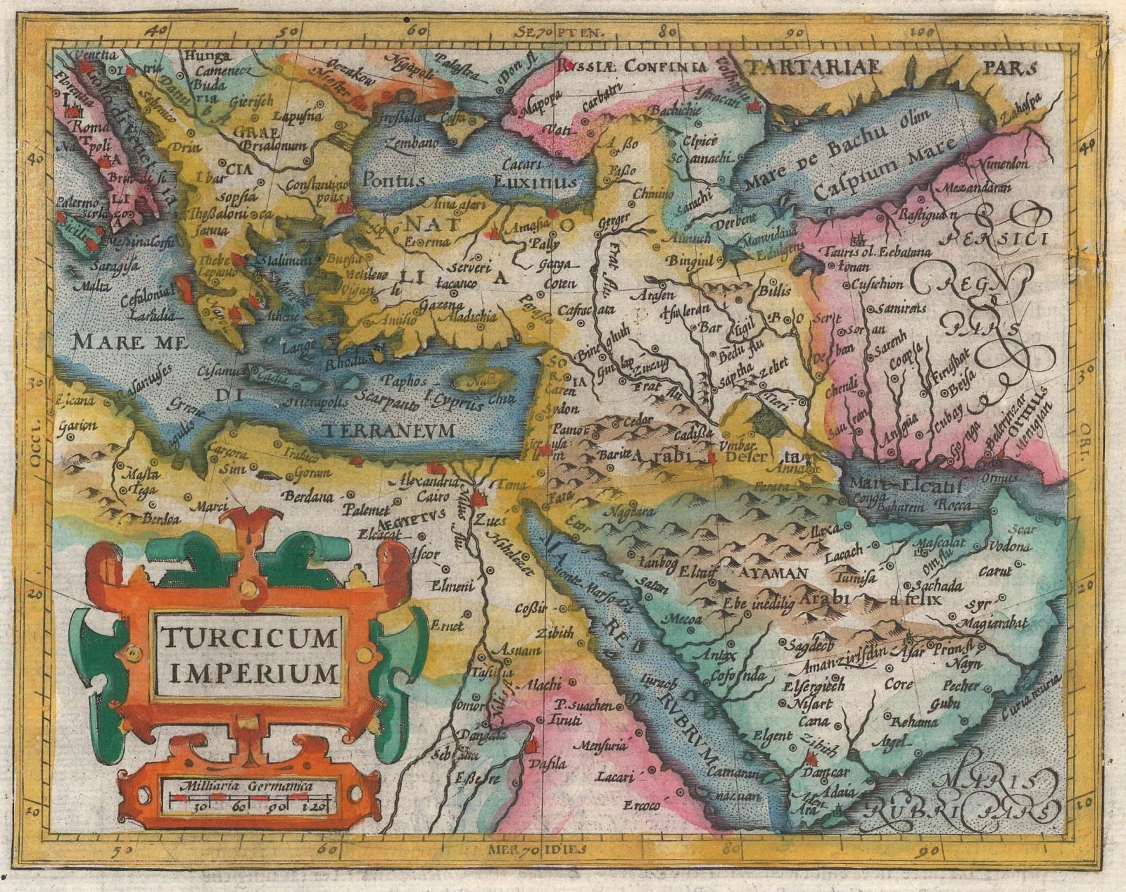 Samuel Purchas, Miniature map of the Turkish Empire, 1625