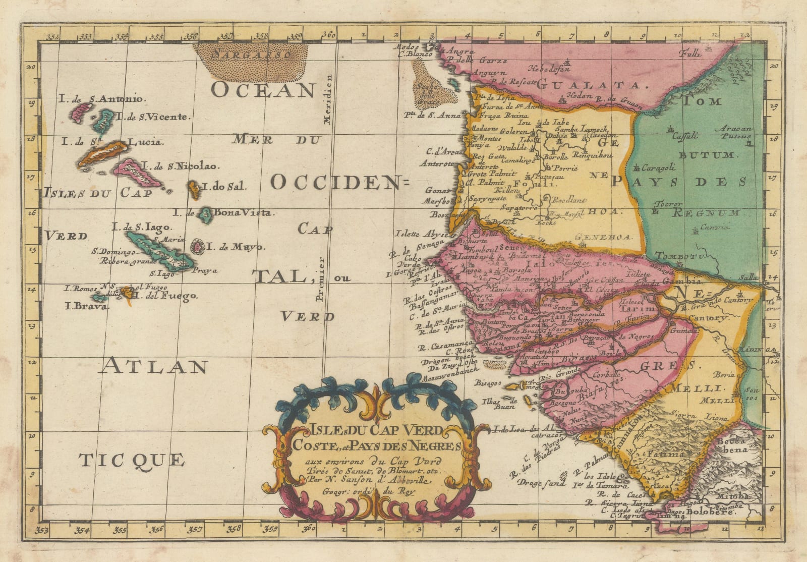 Nicolas & Guillaume Sanson, West Africa & Cabo Verde, 1700