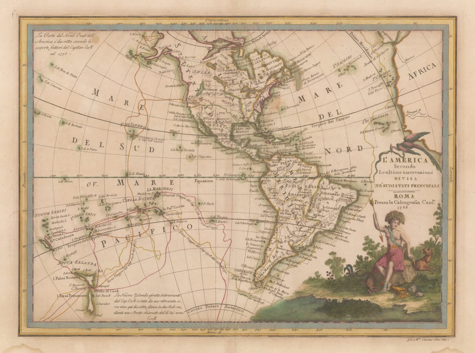 Giovanni Maria Cassini, L'America secondo le ultime osservazioni, 1788