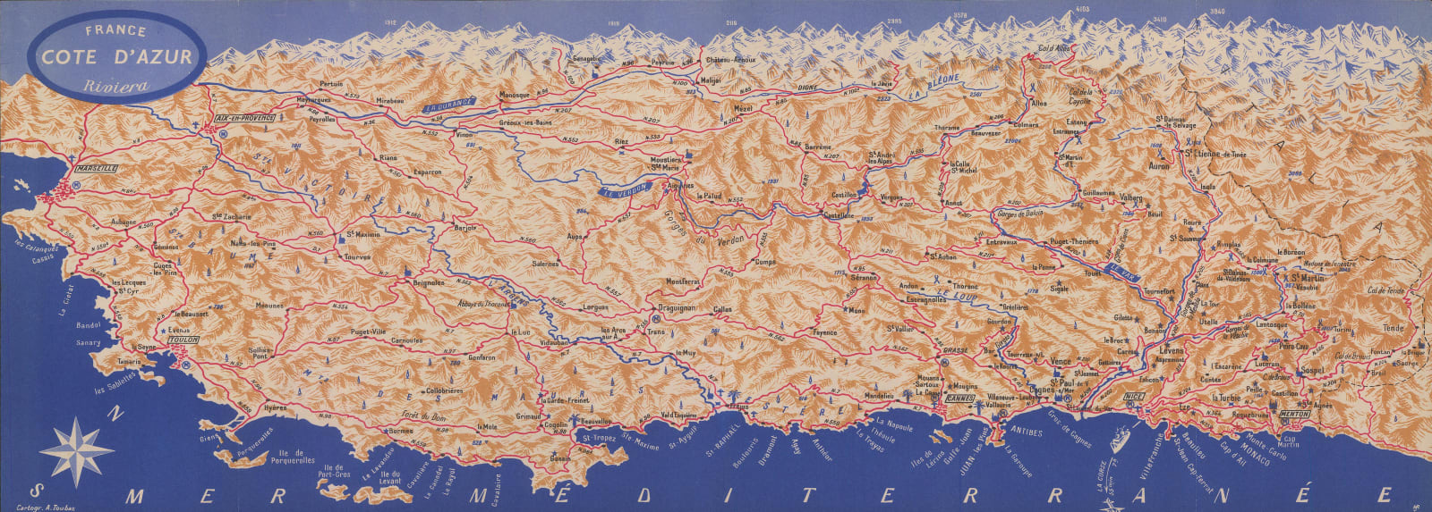 A. Toubas, France - Cote D'Azur - Riviera, 1960 c.