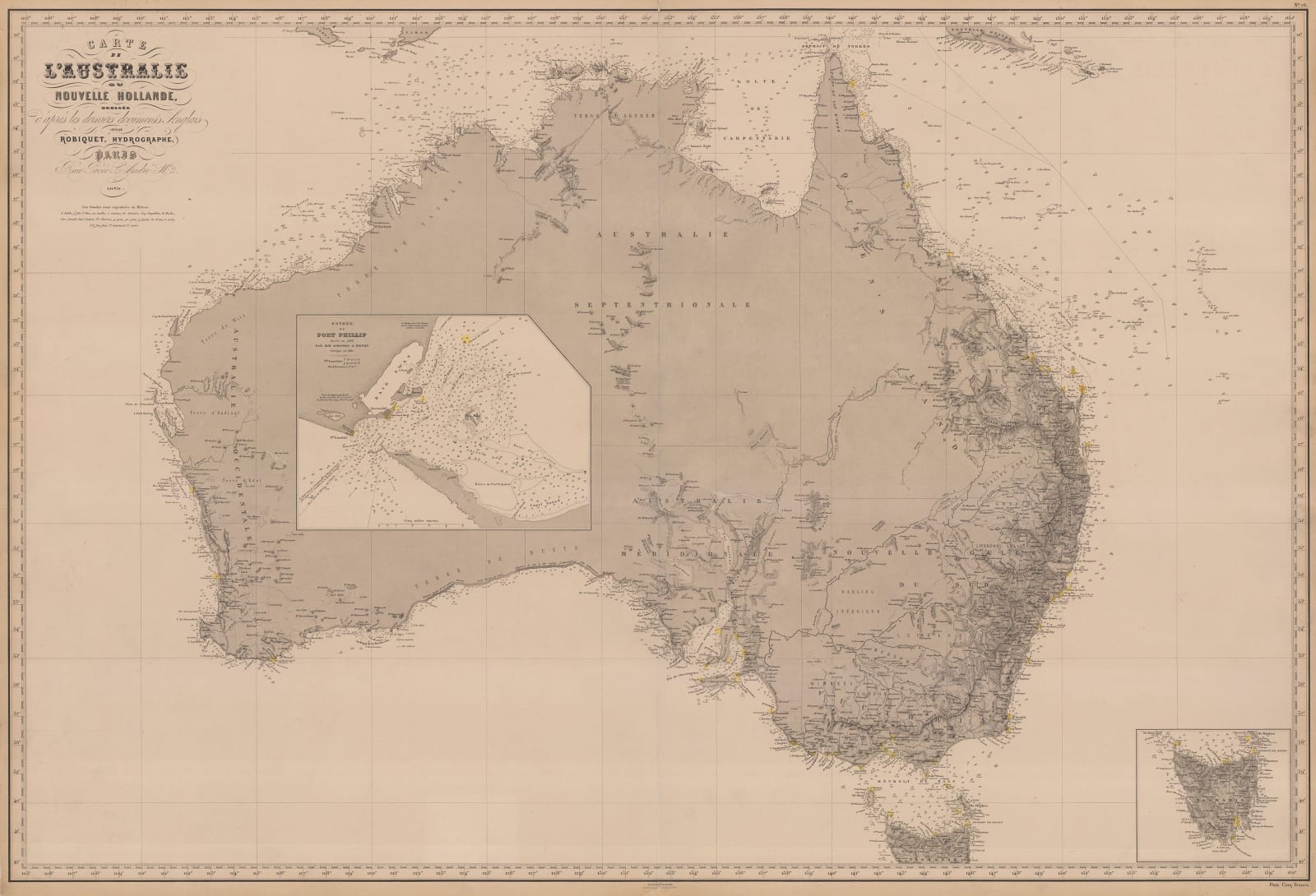 Aimé Robiquet, Chart of Australia, 1879