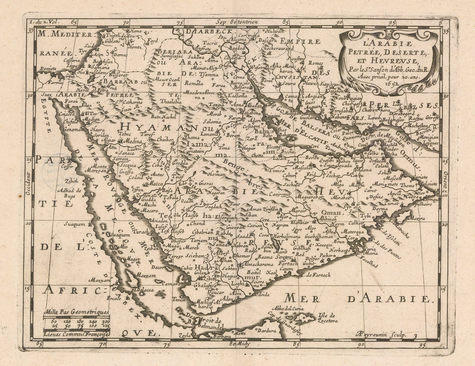 Nicolas Sanson, Arabia, 1652