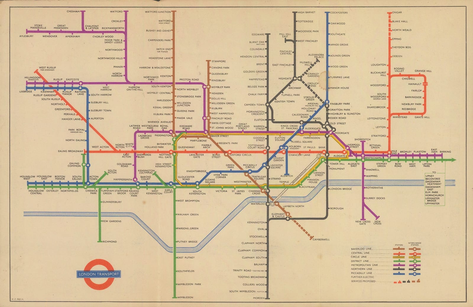 Harry Beck, London Underground Map, 1950