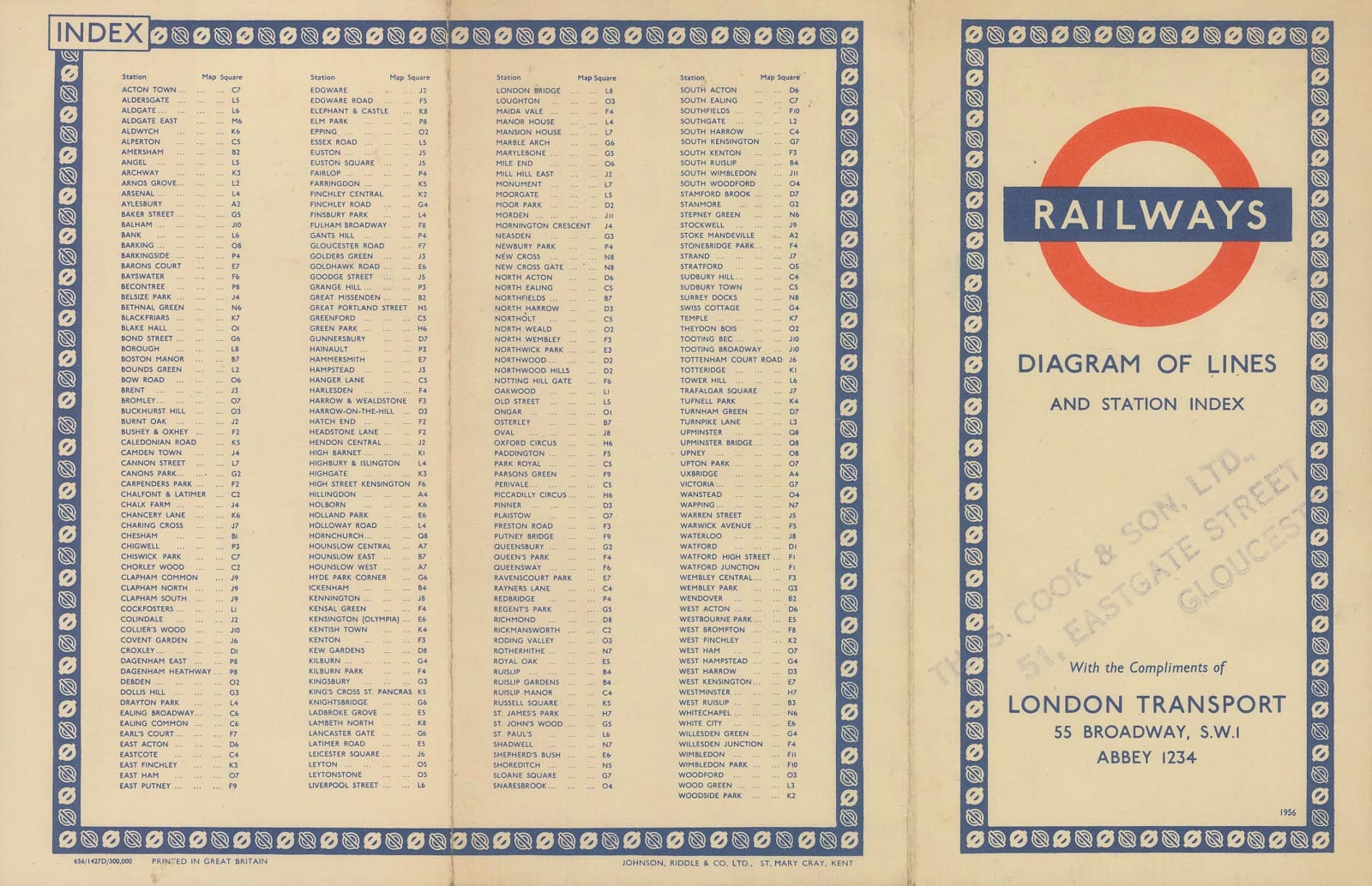 Harry Beck, London Underground Map, 1956