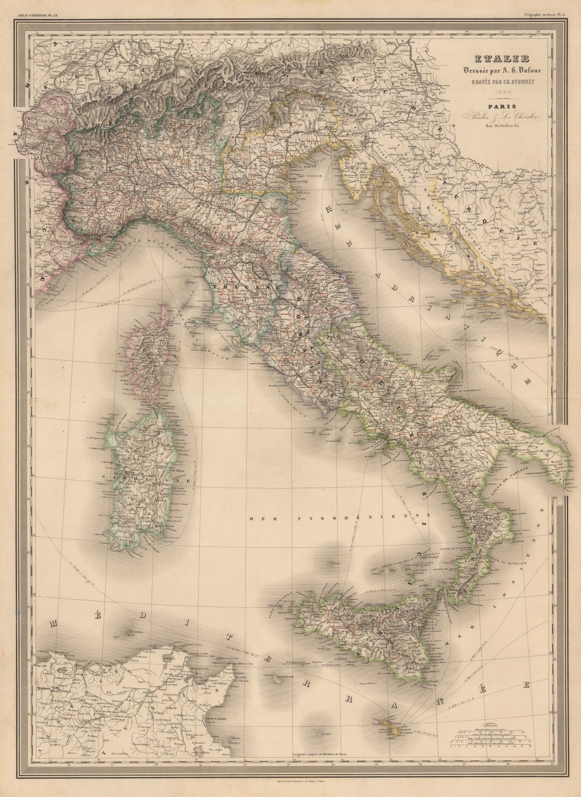 Auguste-Henri Dufour, Italy, Sicily, Sardinia and Corsica, 1860