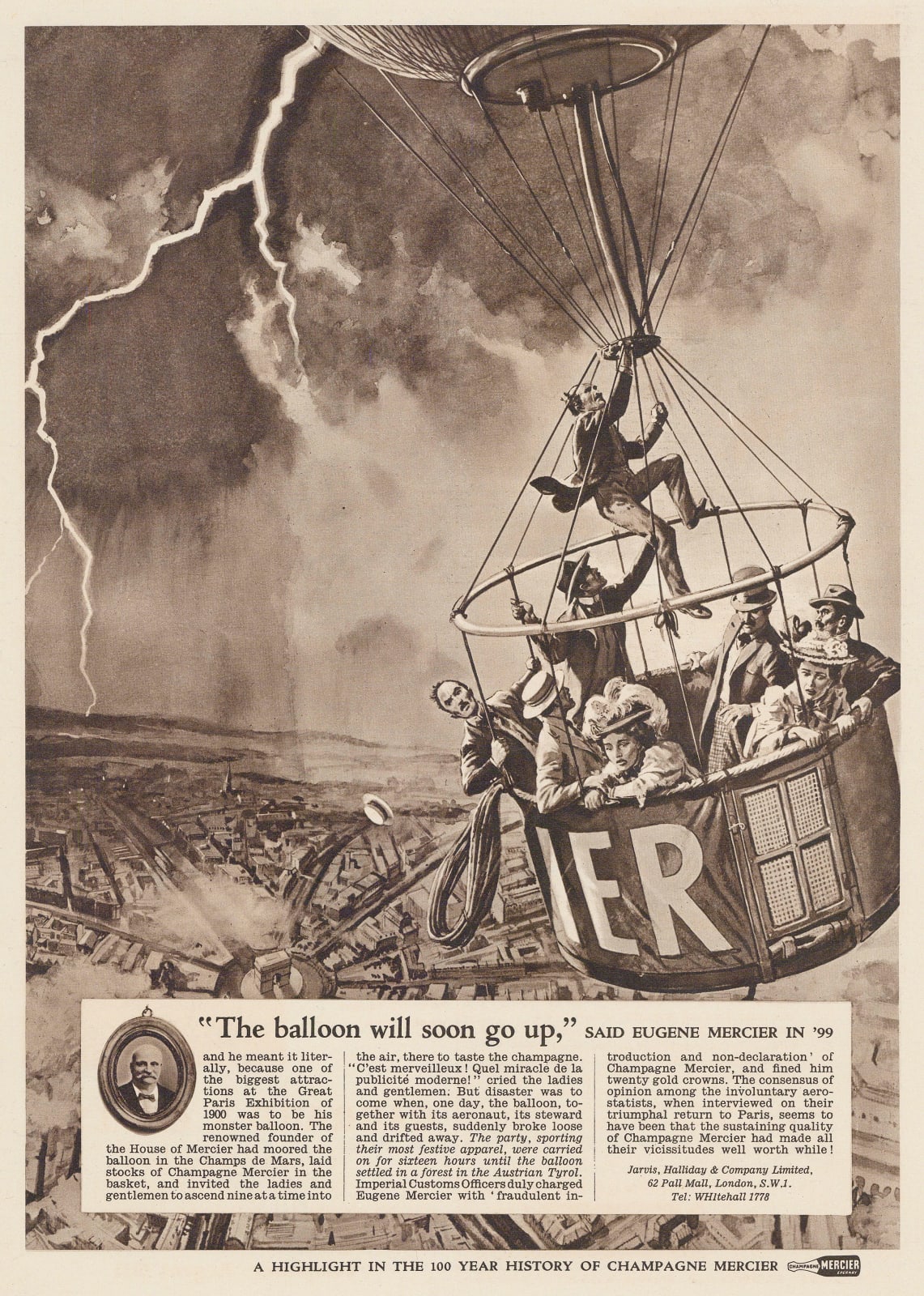 Illustrated London News (ILN), Champagne Mercier, 1958