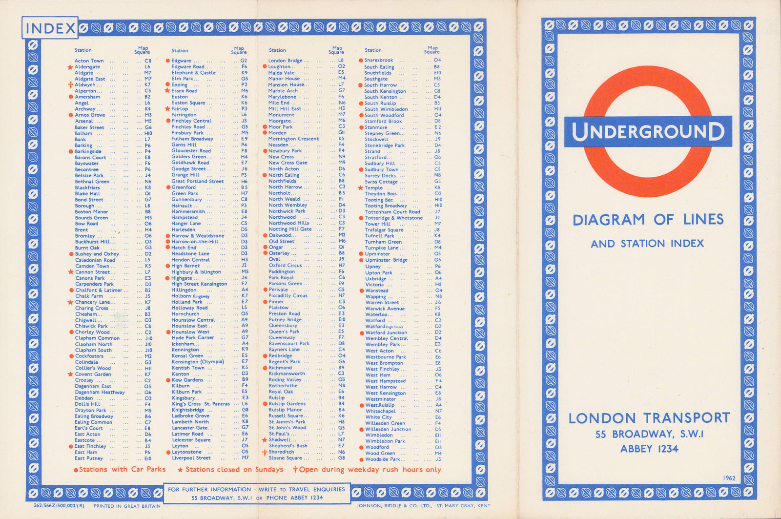 Harold Hutchison, London Underground Map, 1962