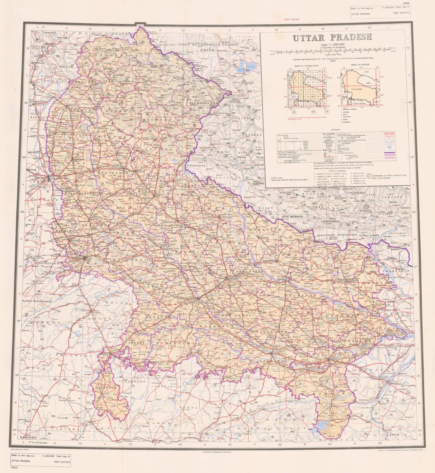 Survey of India, Uttar Pradesh, India, 1975