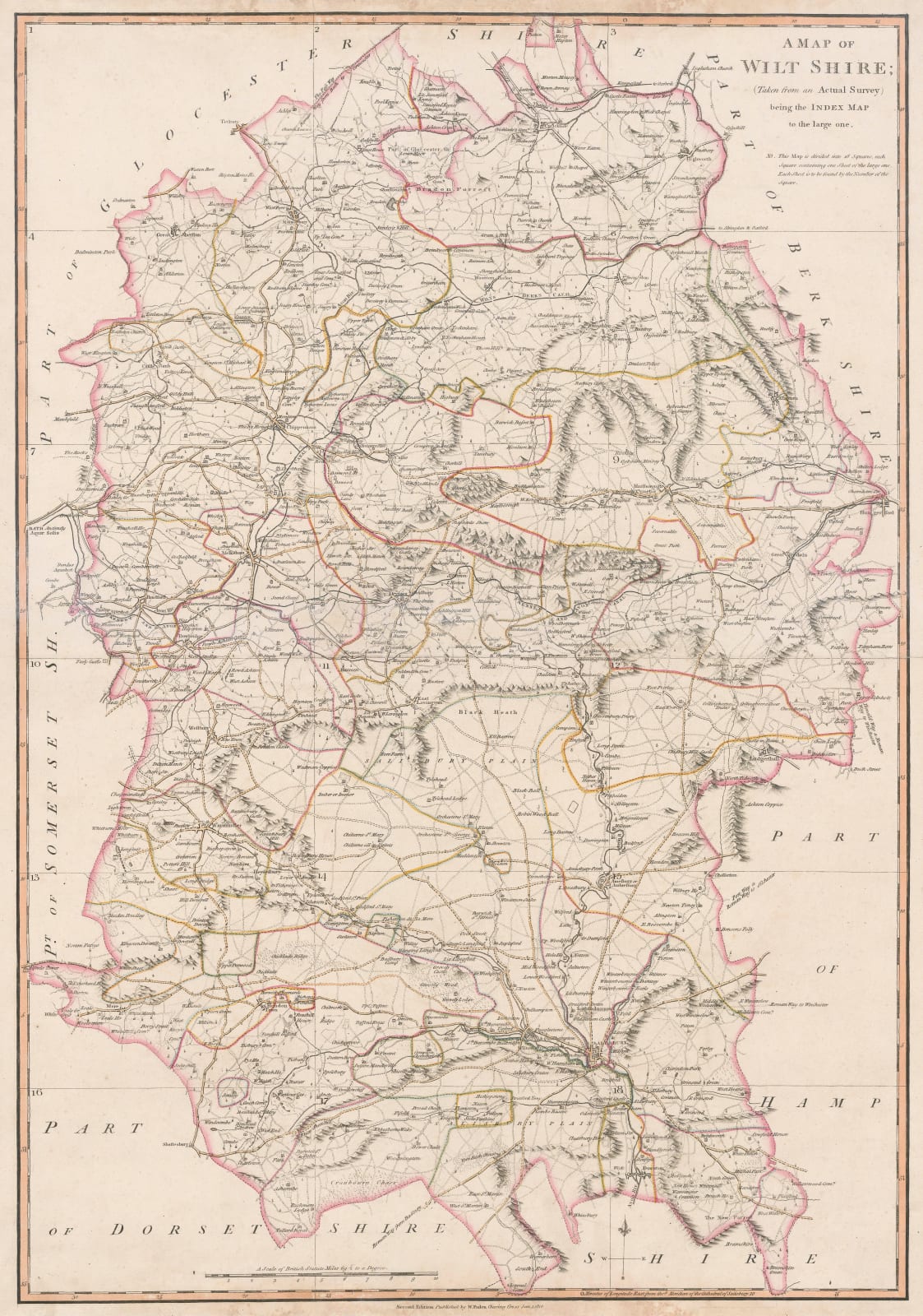 William Faden, A Map of Wiltshire, 1810