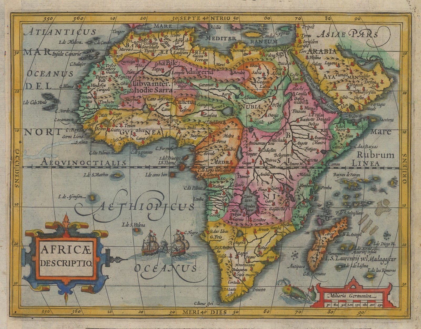 Samuel Purchas, Early map of Africa, 1625