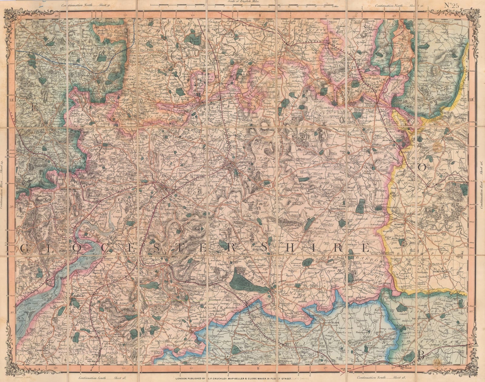 George Frederick Cruchley, Cruchley's Reduced Ordnance Map - Sheet 25, 1854