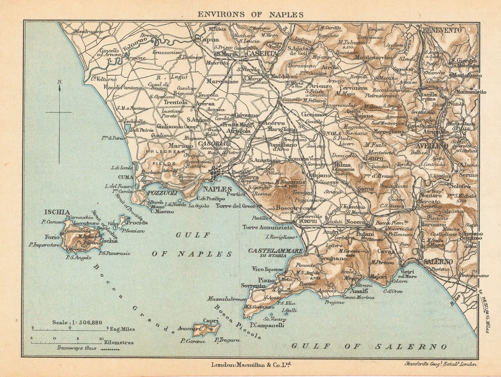 Edward Stanford, Naples & the Amalfi Coast, 1901
