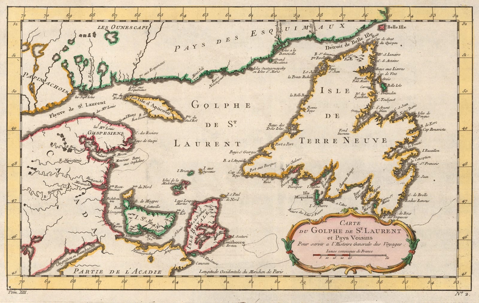 Jacques-Nicolas Bellin, Newfoundland and the Gulf of St. Lawrence, 1751